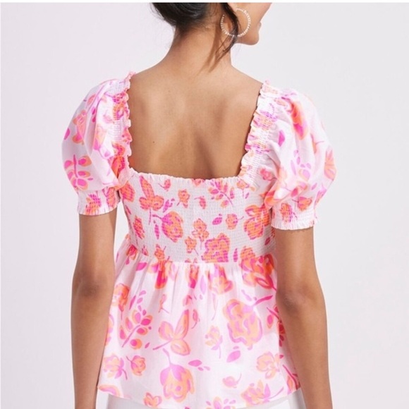 Vineyard Vines Pink and Orange Floral Blouse - Picture 2 of 9